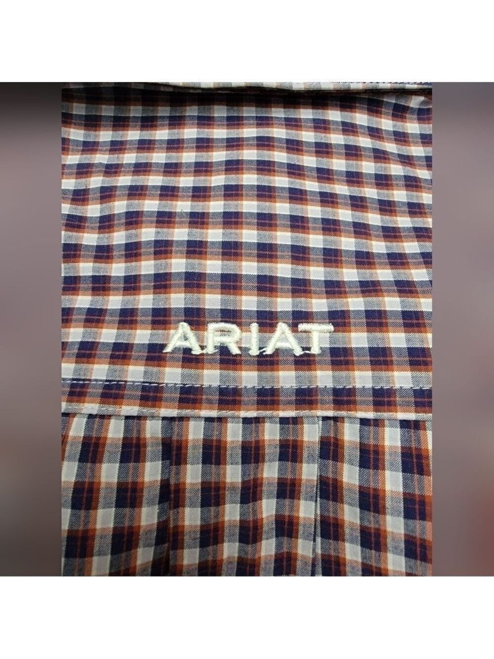 Ariat Pro Series Shirt Short Sleeve Men Large Red Plaid Cotton Poly Rodeo Work - Picture 8 of 12